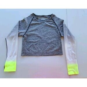 Victorias Secret PINK Seamless Crop Top Long Womens L Ombre Neon Green